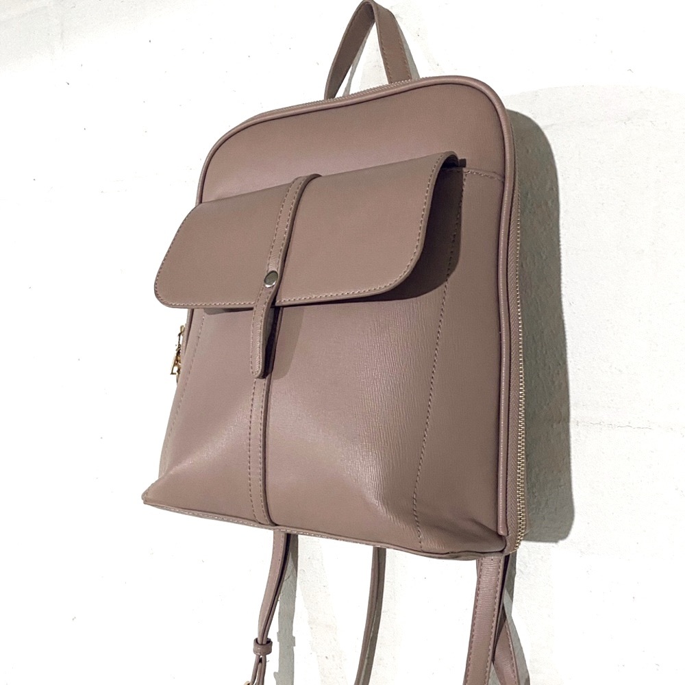Mauve (pink purple) vegan leather backpack purse